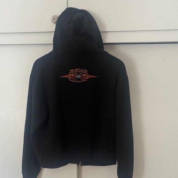 Harley-Davidson Black Zip-Up with Orange Eagle Design - Picture 7 of 7